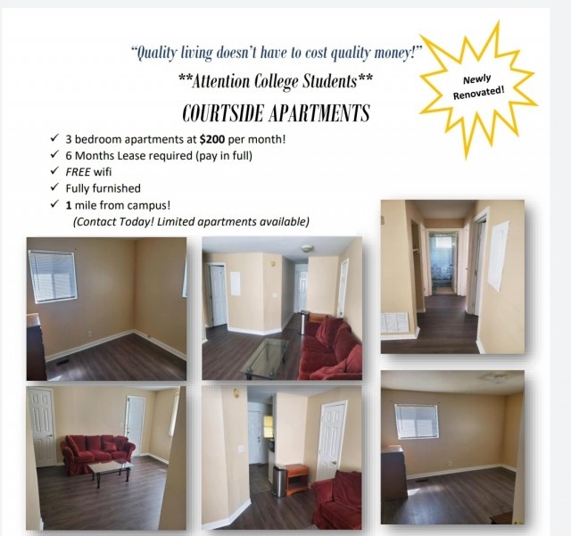 (Only $200) Courtside Apartments Newly Renovated FVSU Student Housing  *Limited Availability *