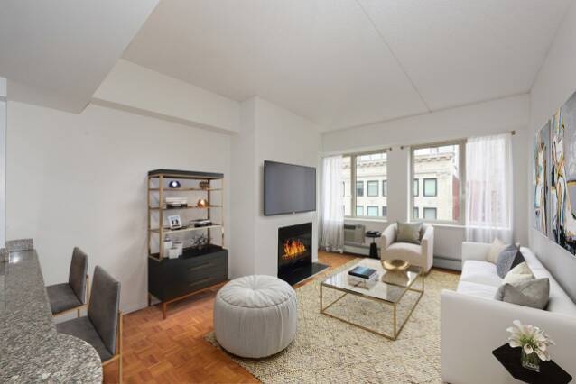 TRIBECA'S HOTTEST APARTMENTS at Saranac. Large 1 Bedroom Available. Landscaped Roof Deck, Doorman, Free Fitness, Garage. No Fee! Open Houses by Appt Only